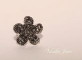 Anel flor strass Ajustável