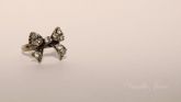 Anel laço strass ajustável