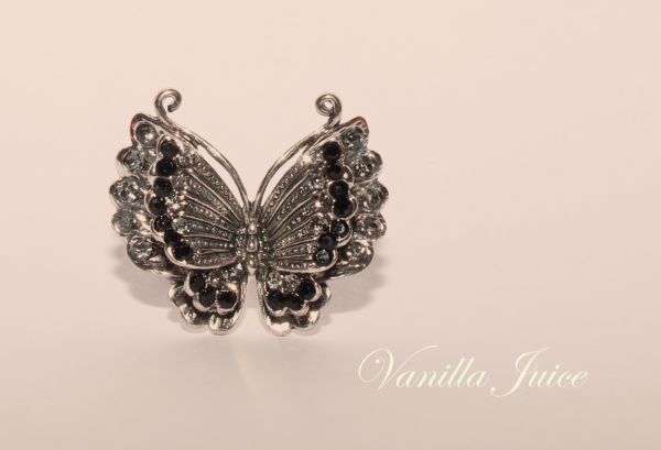 Anel borboleta strass Ajustável